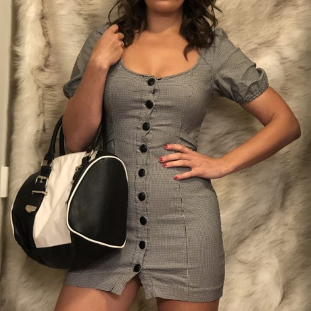 Urban Outfitters White and Black Pinup Dress